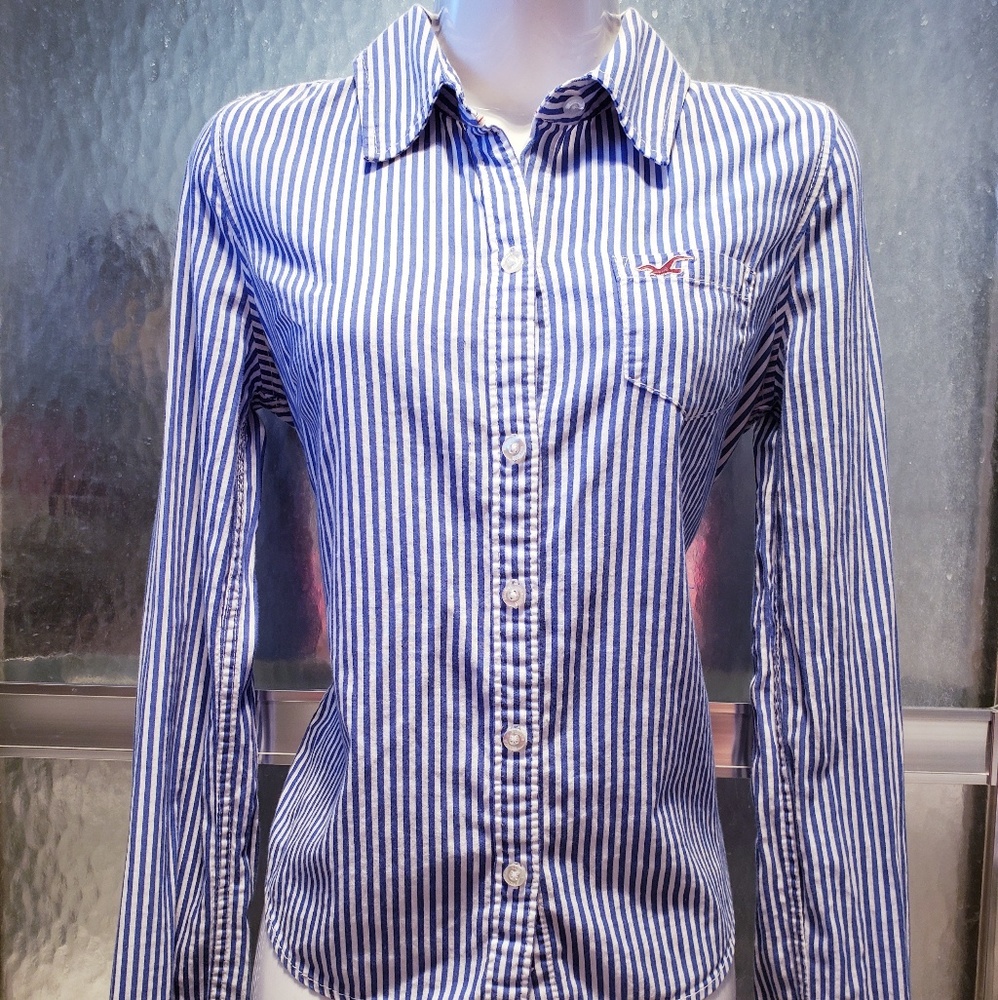 Hollister Striped Button Down Shirt Size M